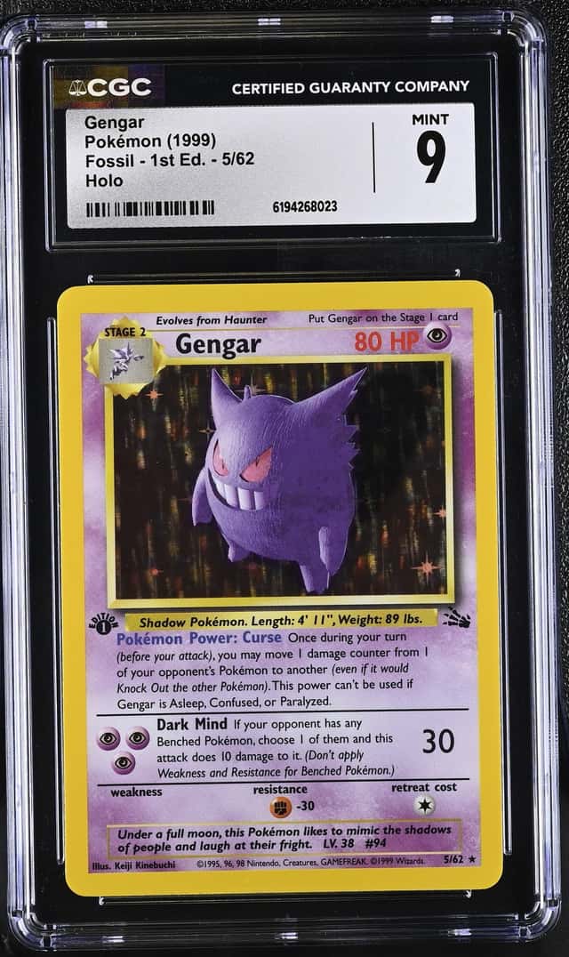 1999 Pokemon Fossil 1st Edition Holo Gengar #5 CGC 9 MINT