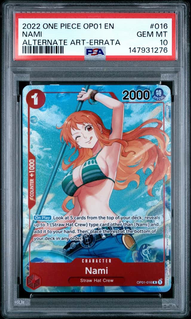 2022 One Piece Romance Dawn Errata Alt Art Nami #OP01-016 PSA 10 GEM MINT