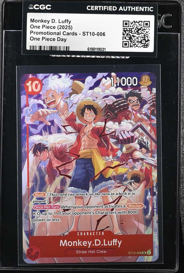 2025 One Piece Promo Day SR Monkey D. Luffy #ST10-006 CGC AUTH