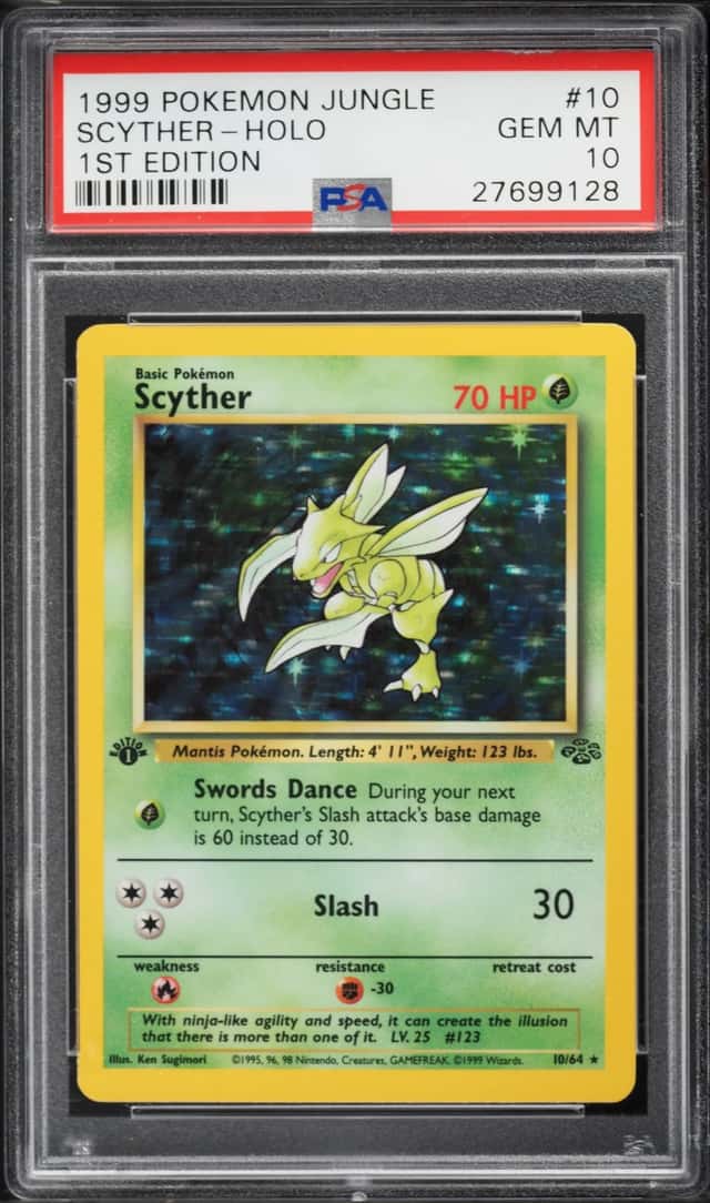 1999 Pokemon Jungle 1st Edition Holo Scyther #10 PSA 10 GEM MINT
