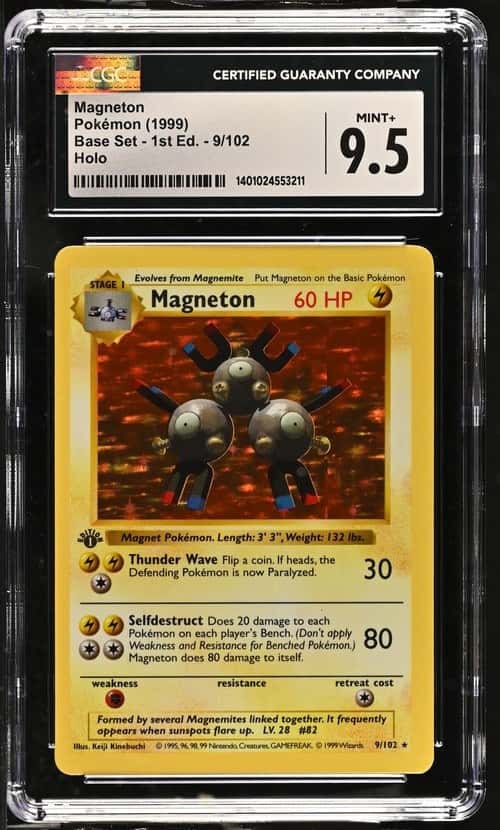 1999 Pokemon Base Set Shadowless 1st Edition Holo Magneton #9 CGC 9.5 MINT+