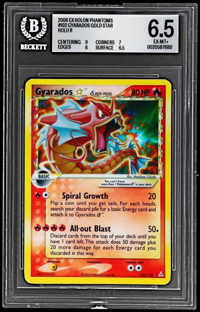 2006 Pokemon Ex Holon Phantoms Gold Star Holo Gyarados #102