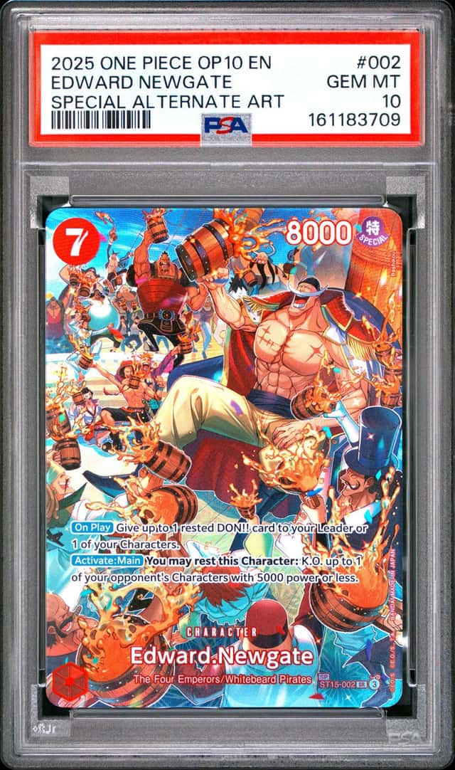 2025 ONE PIECE OP10-ROYAL BLOOD SPECIAL ALTERNATE ART #002 EDWARD NEWGATE PSA 10
