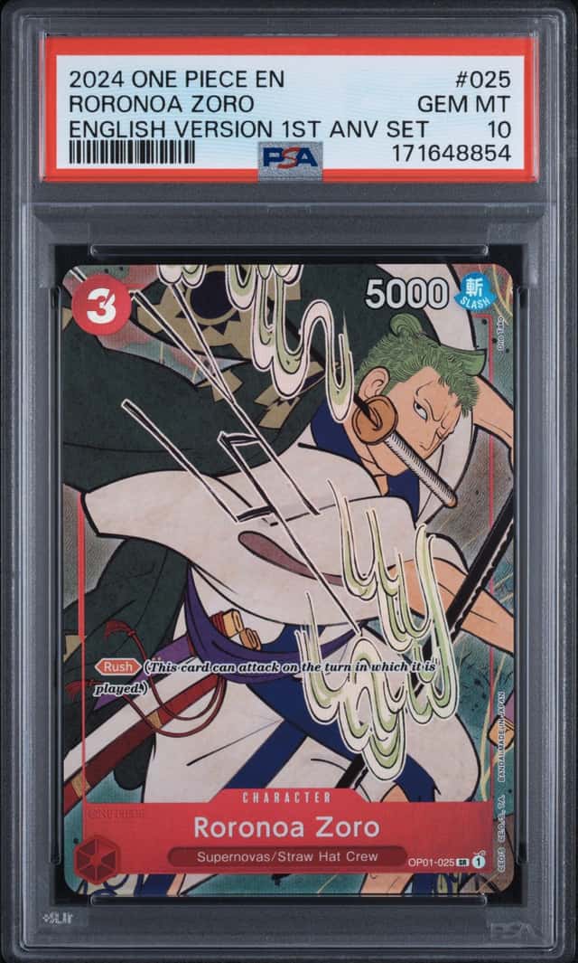 2024 One Piece EN Jinbe English Version 1st Anniversary #OP01-025 PSA 10