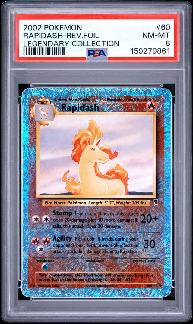 PSA 8 2002 Pokemon Legendary Collection Rapidash Reverse Foil #60/110