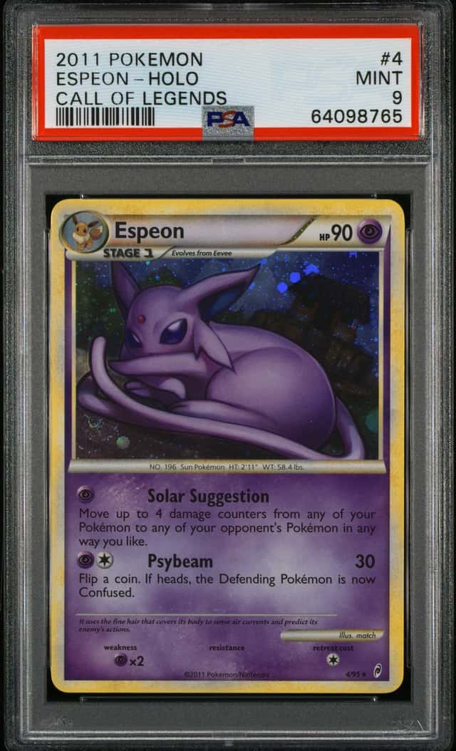 POKEMON ESPEON-HOL0 2011 CALL OF LEGENDS #4 PSA 9