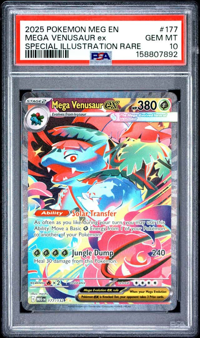 2025 POKEMON MEG EN-SPECIAL ILLUSTRATION RARE #177 MEGA VENUSAUR EX PSA 10
