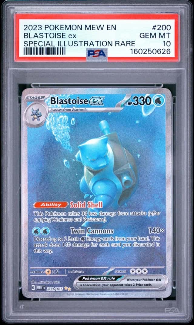 2023 POKEMON MEW EN-151 SPECIAL ILLUSTRATION RARE #200 BLASTOISE EX PSA 10