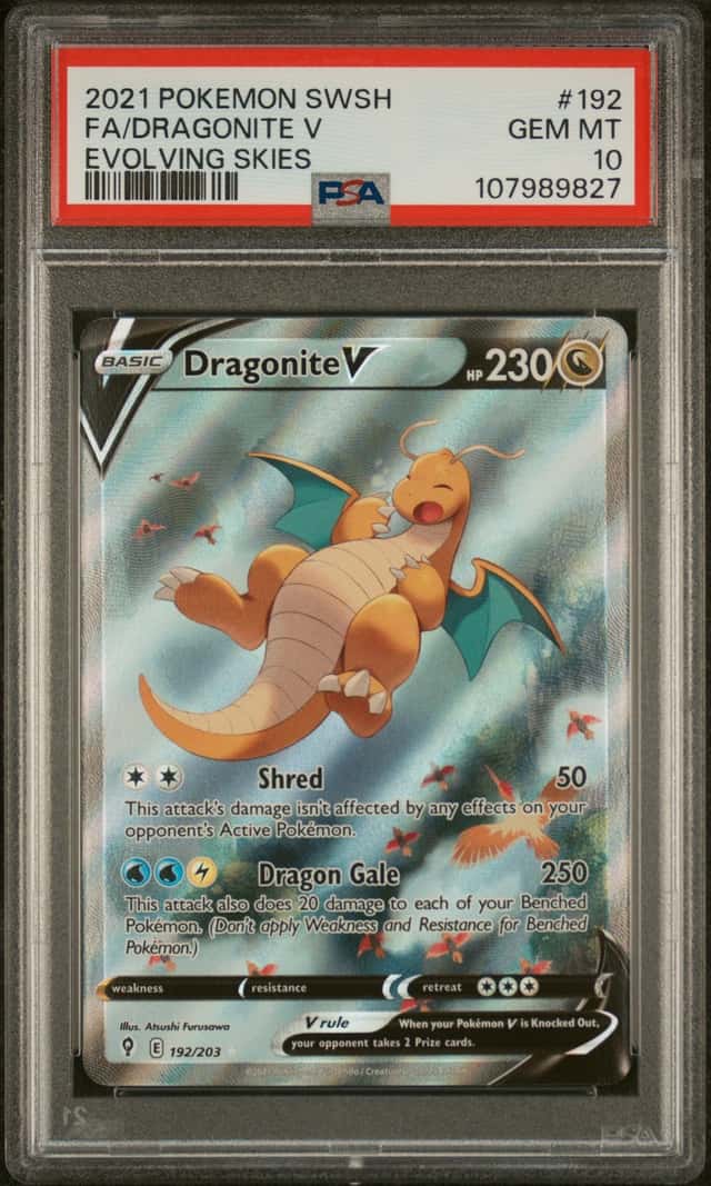 2021 Pokémon SWSH FA/Dragonite V Evolving Skies #192 PSA 10