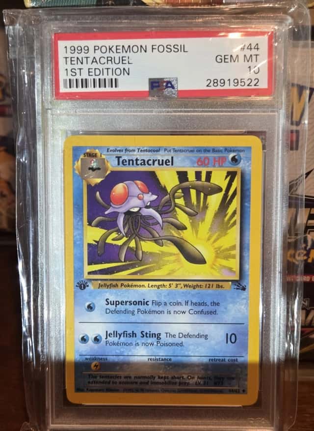 1999 POKEMON Fossil TENTACRUEL PSA 10 1st Edition