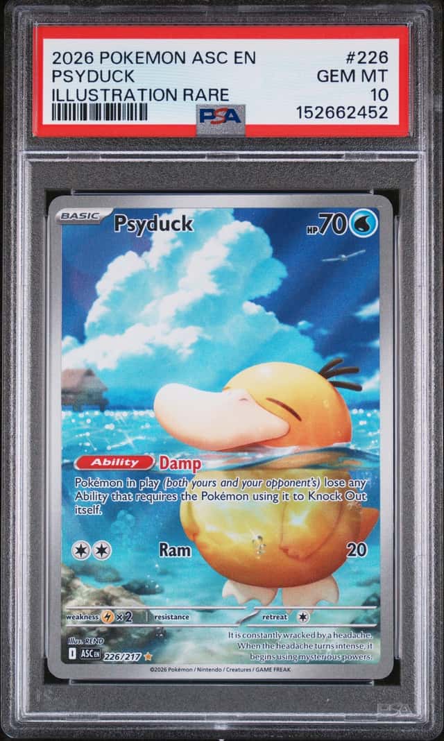 2026 Pokemon ASC EN Psyduck Illustration Rare 226/217 PSA Gem Mint 10