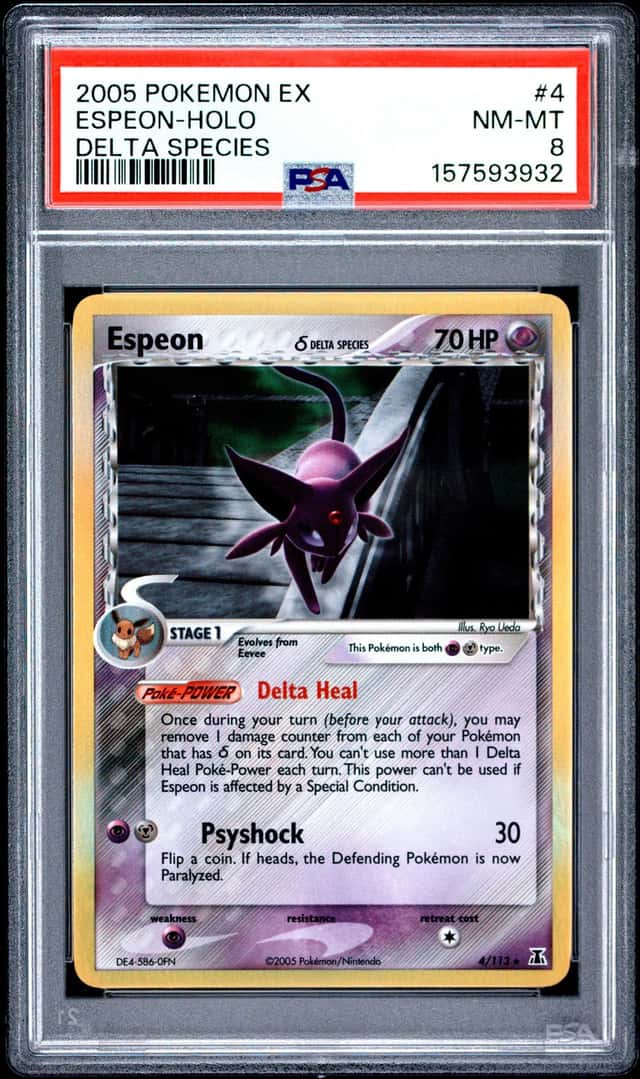 Pokemon Cards PSA 8 NM-MT Espeon Delta Species Holo Rare 2005 4/113