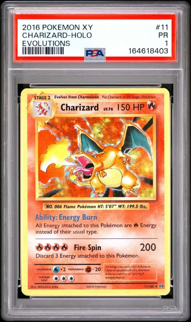 2016 POKEMON XY EVOLUTIONS #11 CHARIZARD-HOLO PSA 1