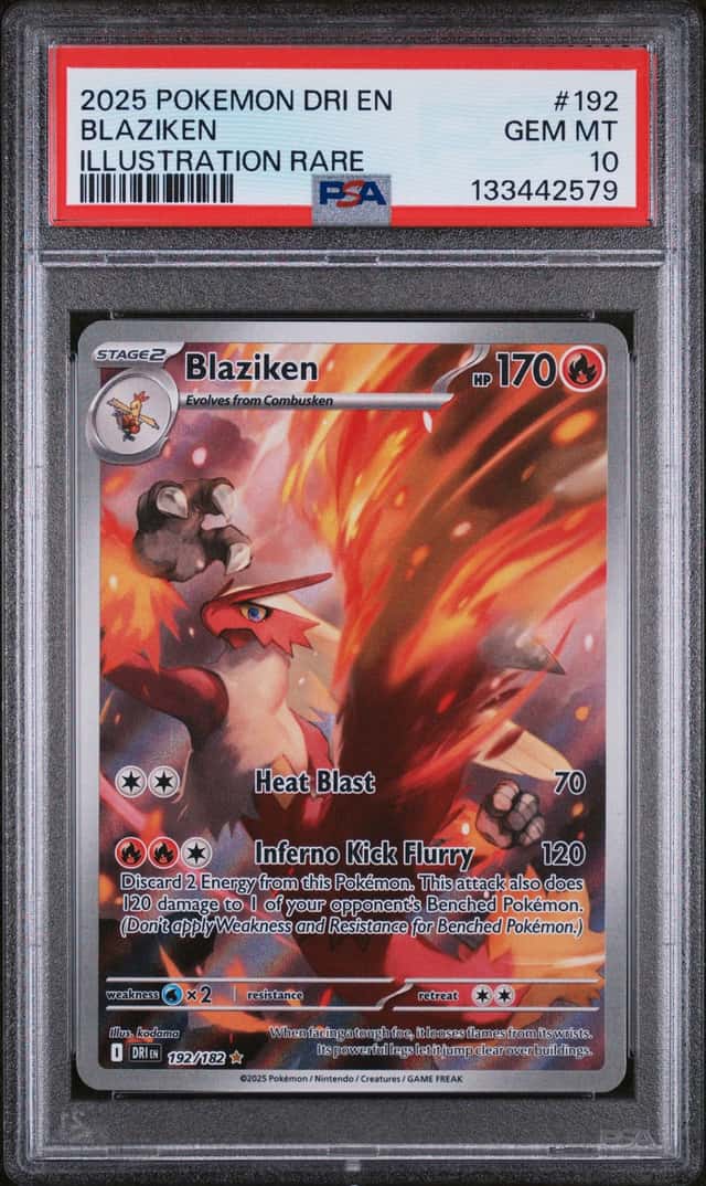 Pokémon TCG Blaziken Illustration Rare Card #192/182 Destined Rivals PSA 10