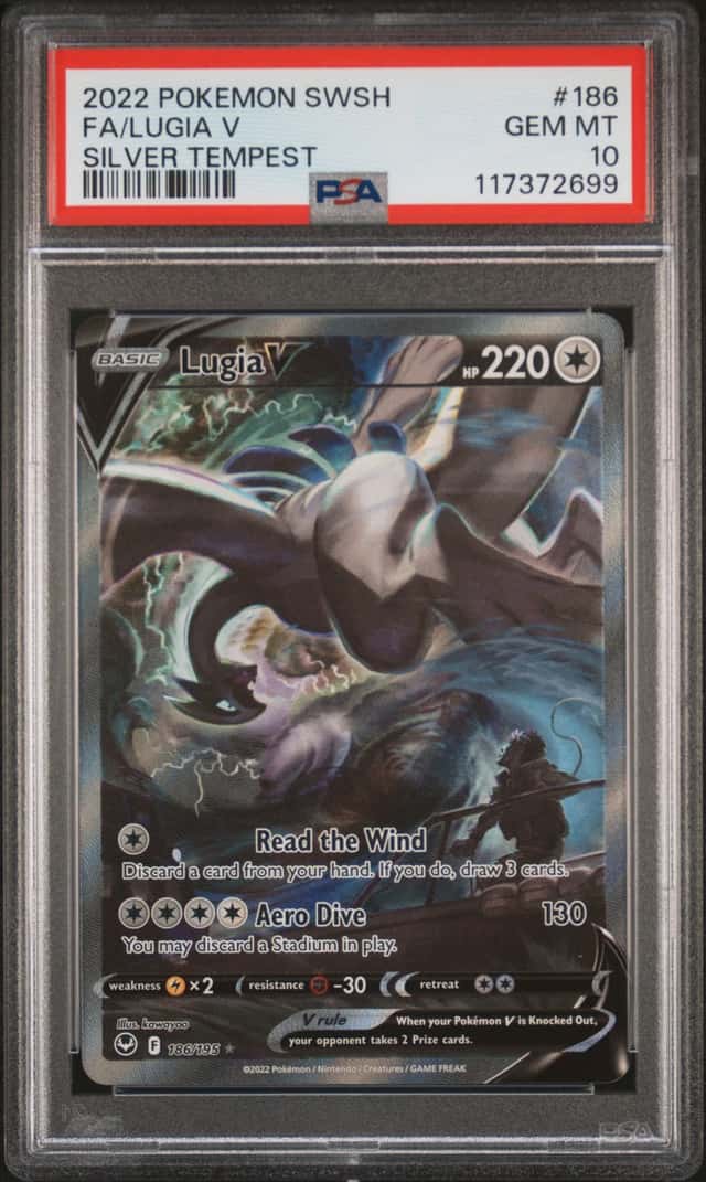 Pokemon 2022 Lugia V #186/195 Alt Art Silver Tempest GEM MINT PSA 10