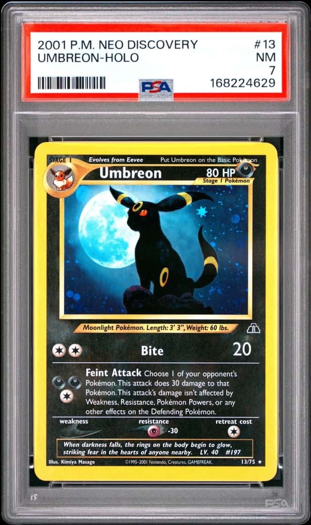 2001 POKEMON NEO DISCOVERY #13 UMBREON-HOLO PSA 7