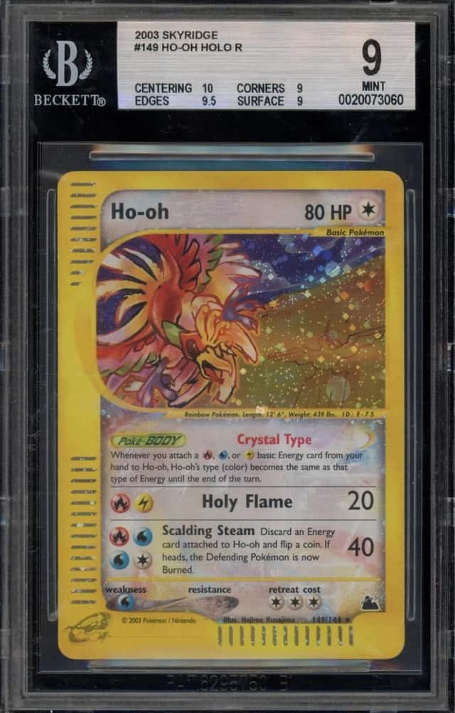 Pokemon Ho-Oh Crystal Holo Skyridge 149 BGS 9 Mint