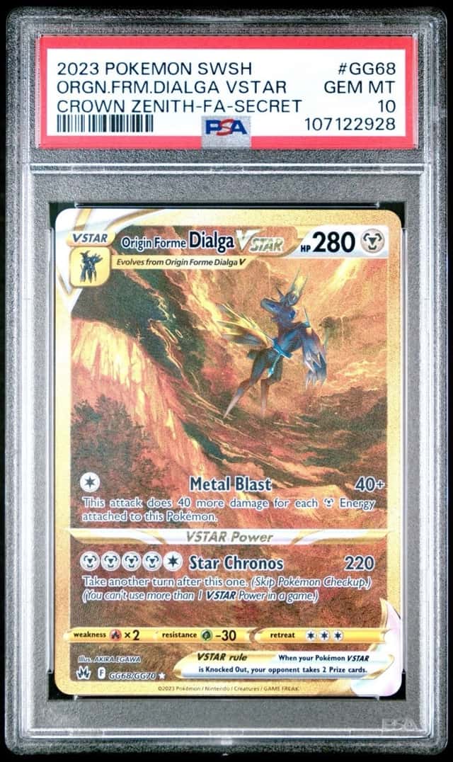 2023 Pokémon Origin Forme Dialga VSTAR GG68 Crown Zenith PSA 10 GEM MINT
