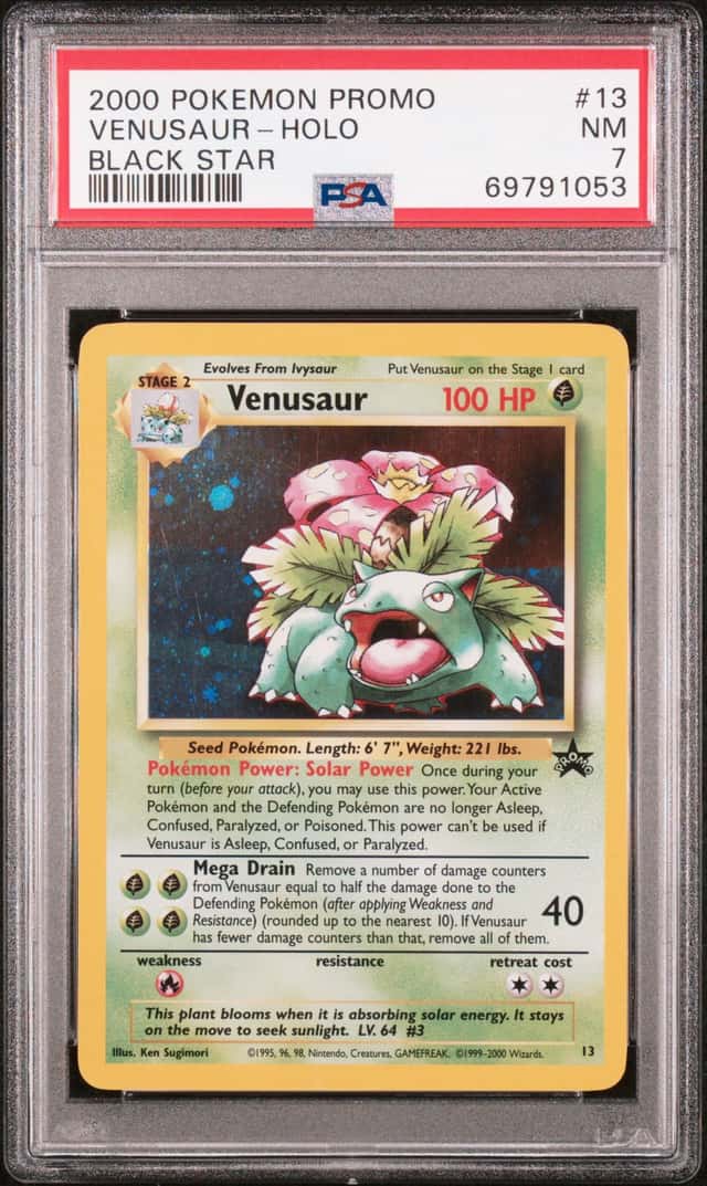 2000 Pokemon Promo Venusaur Holo Black Star PSA 7