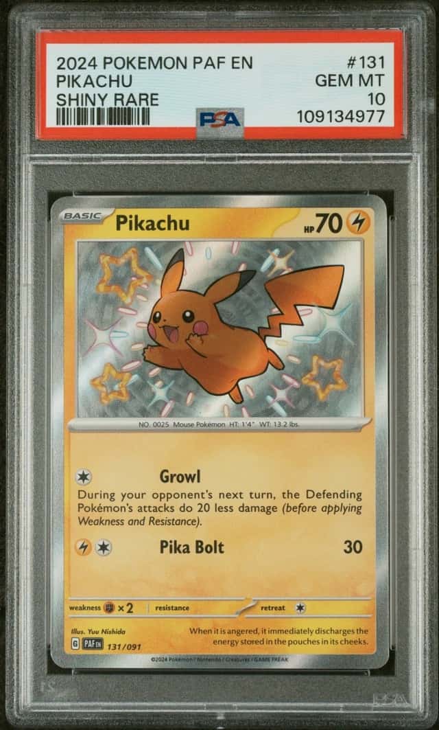 Pokemon Pikachu Paldean Fates 131/091 Shiny Rare PSA 10 Gem Mint