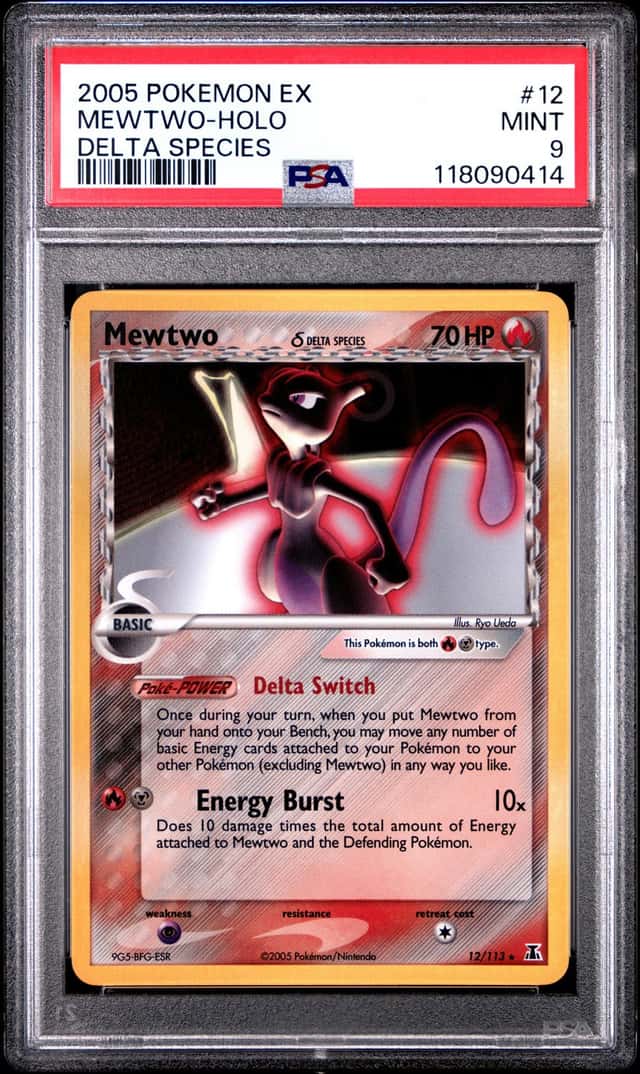 Pokemon Mewtwo Holo EX Delta Species 12/113 PSA 9 Mint