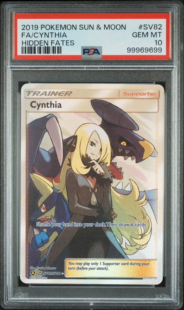 Pokemon Cynthia Hidden Fates Full Art SV82/SV94 PSA 10 Gem Mint