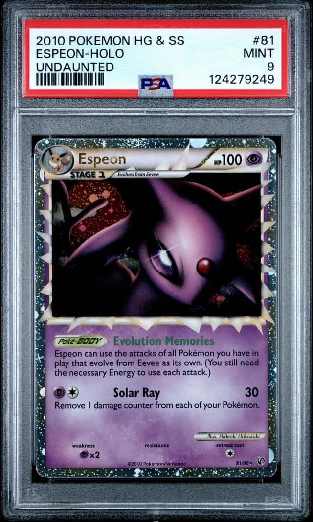 Pokemon Espeon Prime Holo Heartgold & Soulsilver Undaunted 81/123 PSA 9 Mint