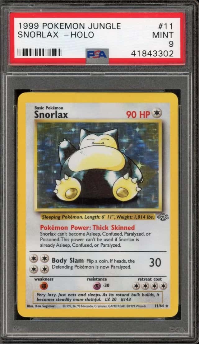 Pokemon Snorlax Holo Jungle Unlimited 11/64 PSA 9 Mint