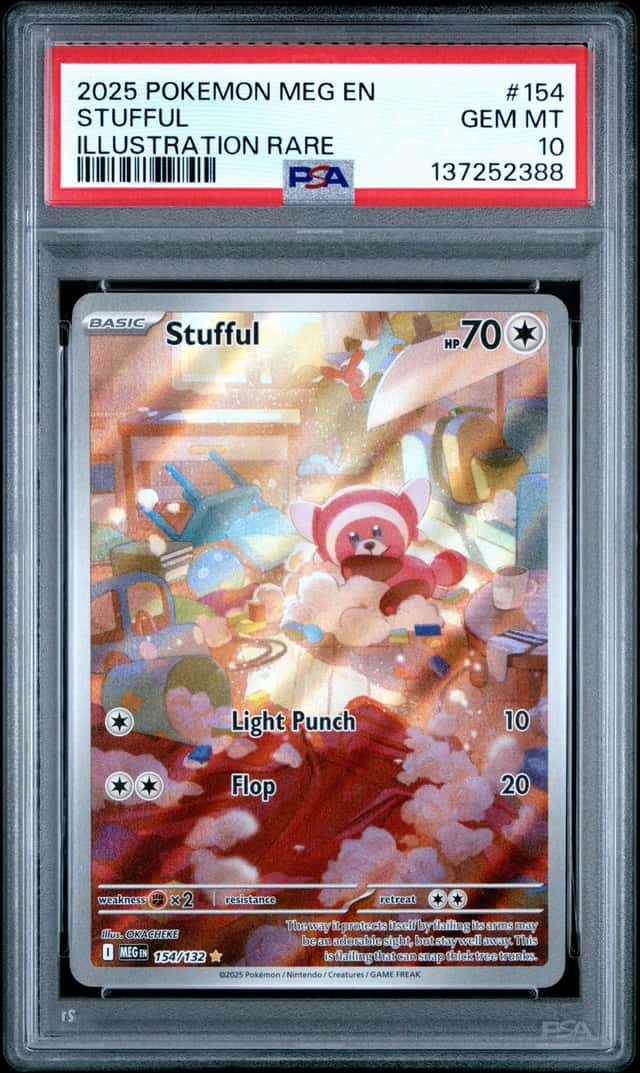 Pokemon Mega Evolution Stufful 154/132 Illustration Rare Holo PSA 10 GEM MINT