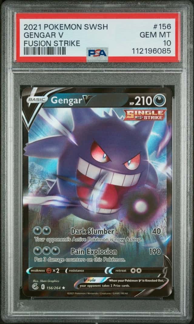 Pokemon Fusion Strike Gengar V 156/264 Ultra Rare Full Art PSA 10 GEM MINT