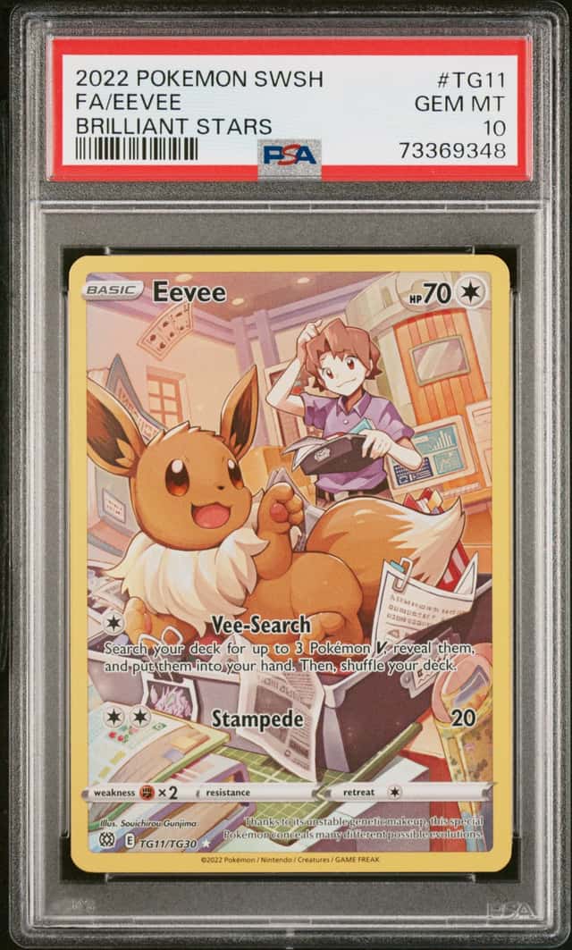 Pokemon TCG Brilliant Stars Trainer Gallery Eevee TG11/TG30 Ultra Rare PSA 10