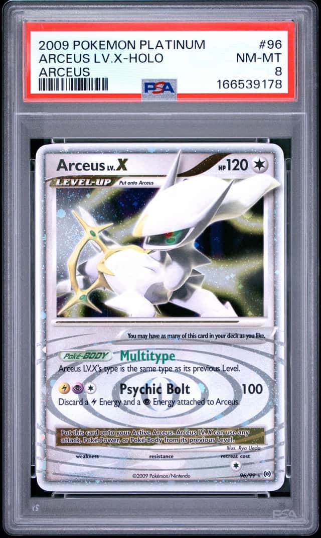 2009 POKEMON PLATINUM ARCEUS #96 ARCEUS LV.X-HOLO PSA 8