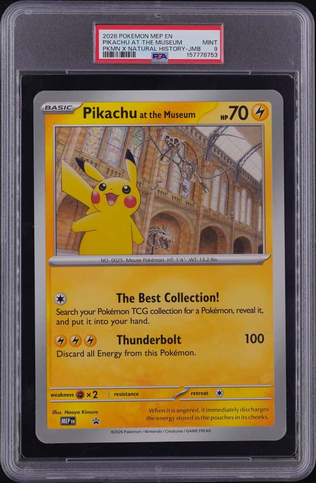 2026 POKEMON MEP EN-ME POKEMON X NATURAL HISTORY PIKACHU AT THE MUSEUM PSA 9