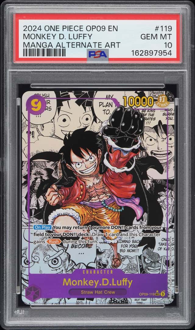 2024 One Piece Monkey D. Luffy Secret Rare Magna Alt Art #OP09-119 PSA 10