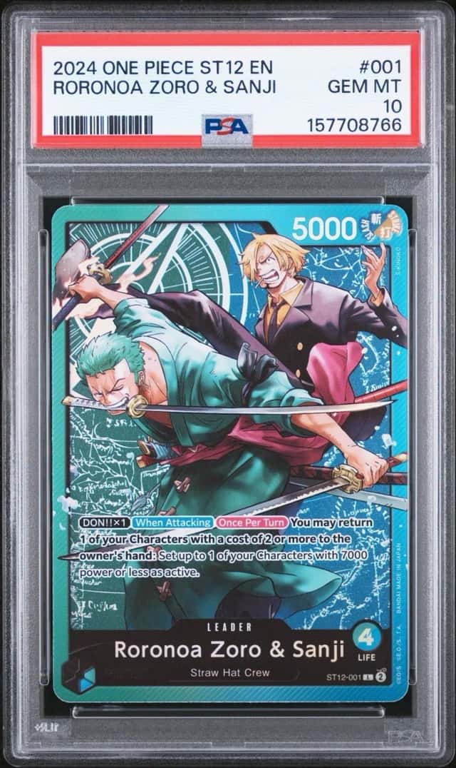 RORONOA ZORO & SANJI ST12-001 PSA 10 ALT ART LEADER 2024 ONE PIECE ST12 ENGLISH