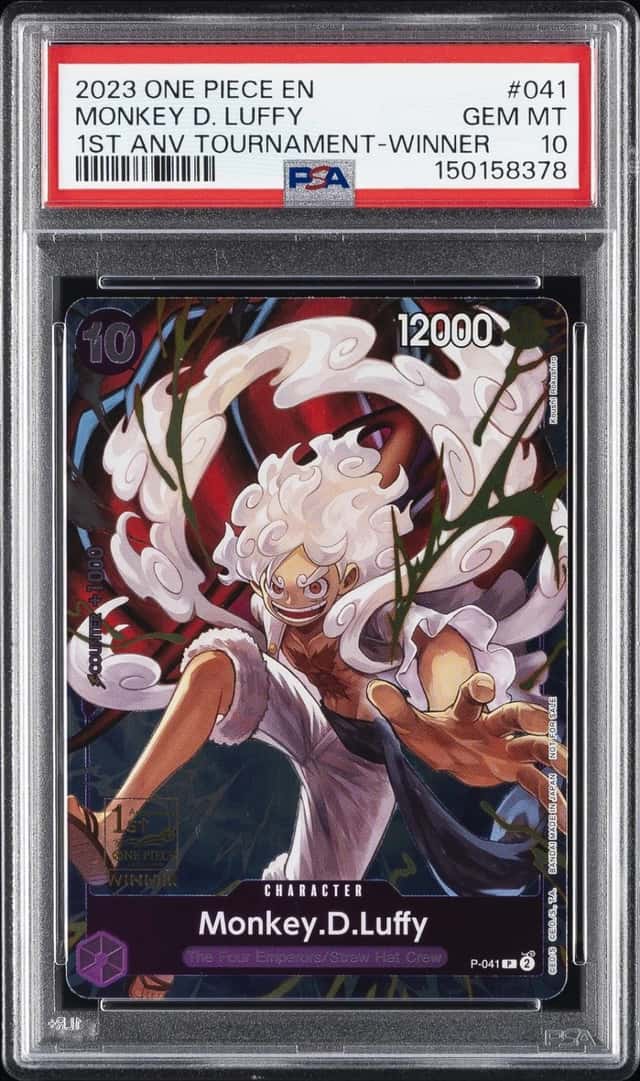 2023 ONE PIECE PROMOS 1ST ANNIVERSARY TOURNAMENT-WINNER MONKEY D. LUFFY PSA 10