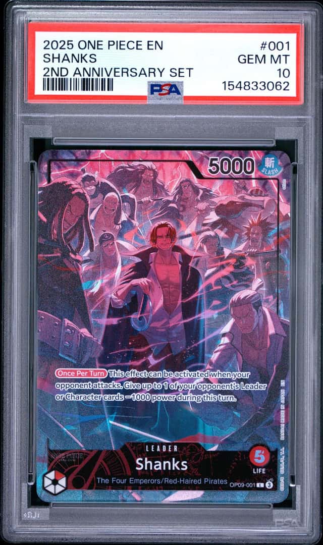 ONE PIECE SHANKS 2025 VERSION 2ND ANNIVERSARY SET #001 PSA 10
