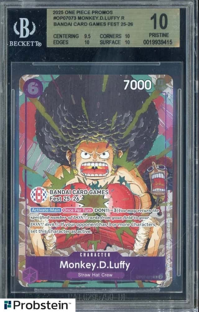 2025 One Piece Promos Bandai Card Games Fest Monkey D. Luffy BGS 10 PRISTINE