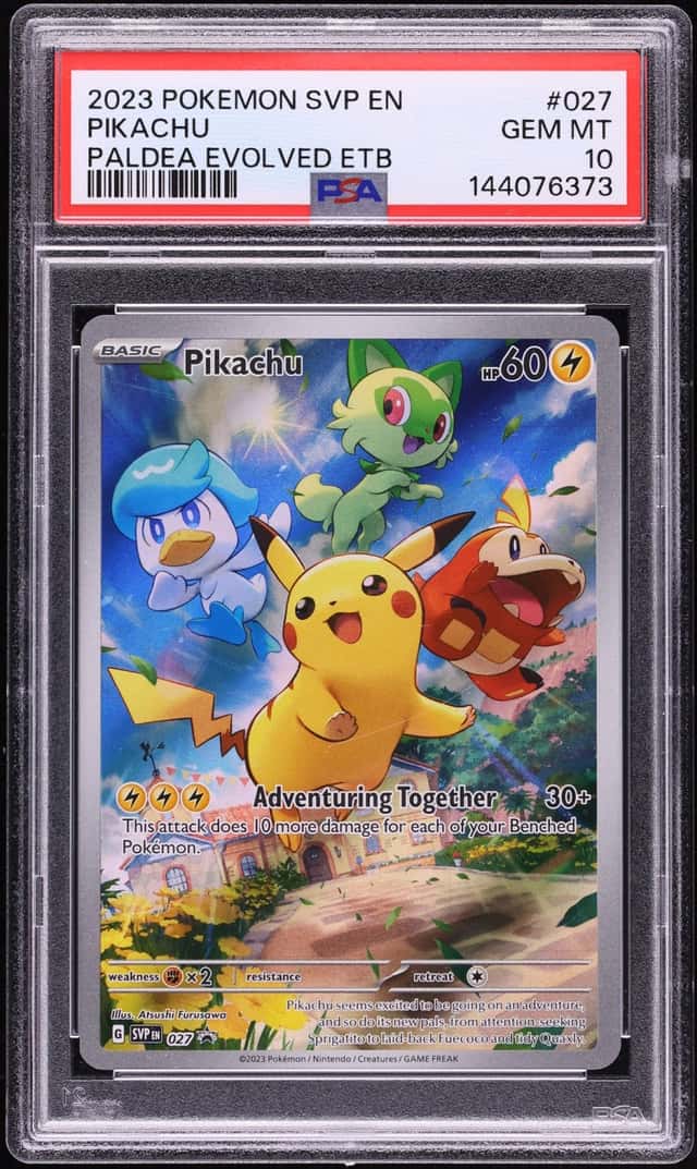 2023 Pokemon Scarlet & Violet Promo Paldea Evolved ETB Full Art Pikachu #27 PSA 10 GEM MINT