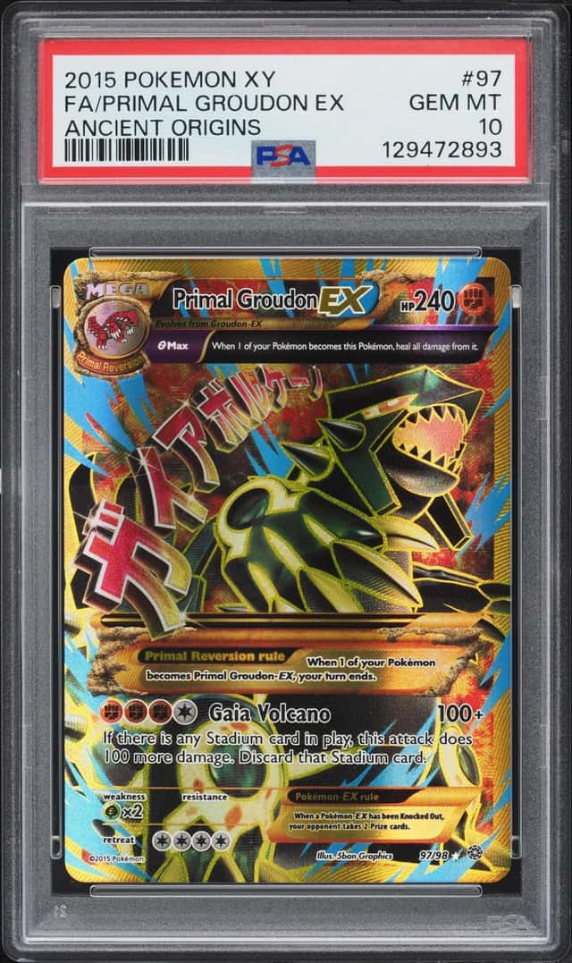 2015 Pokemon XY Ancient Origins Full Art Primal Groudon EX #97 PSA 10 GEM MINT