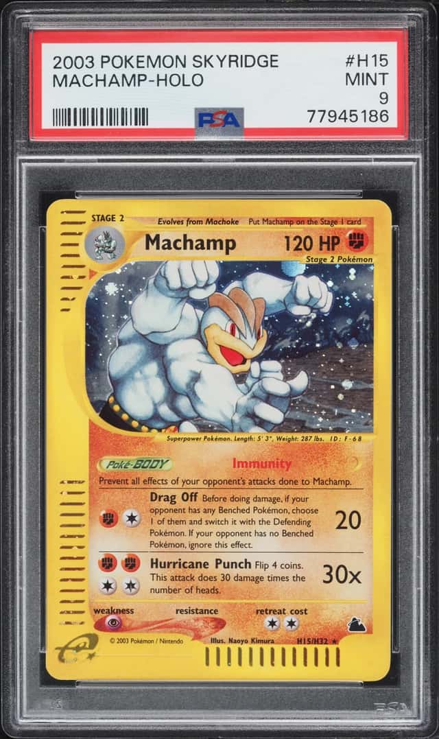 2003 Pokemon Skyridge Holo Machamp #H15 PSA 9 MINT
