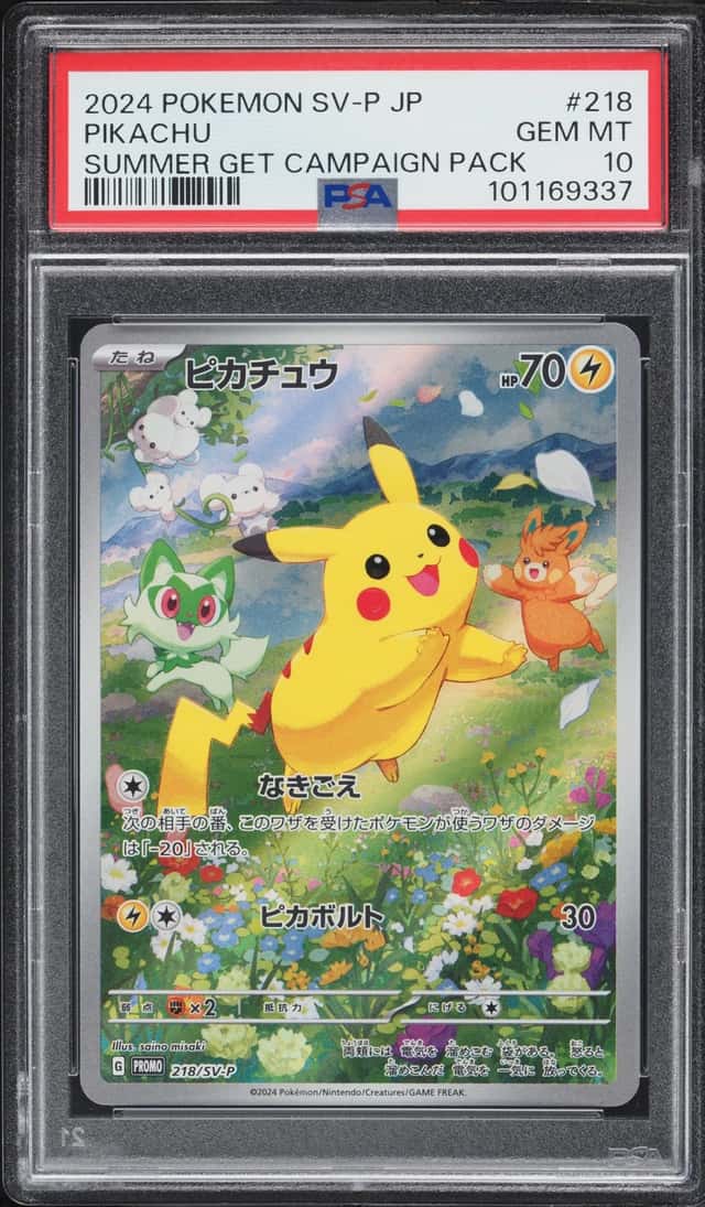 2024 Pokemon Japanese Scarlet & Violet Promo Summer Is Here Full Art Pikachu #218 PSA 10 GEM