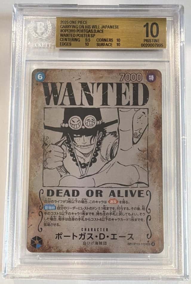 Bandai One Piece CCG Wanted Portgas D Ace OP13-119 SP JP BGS 10