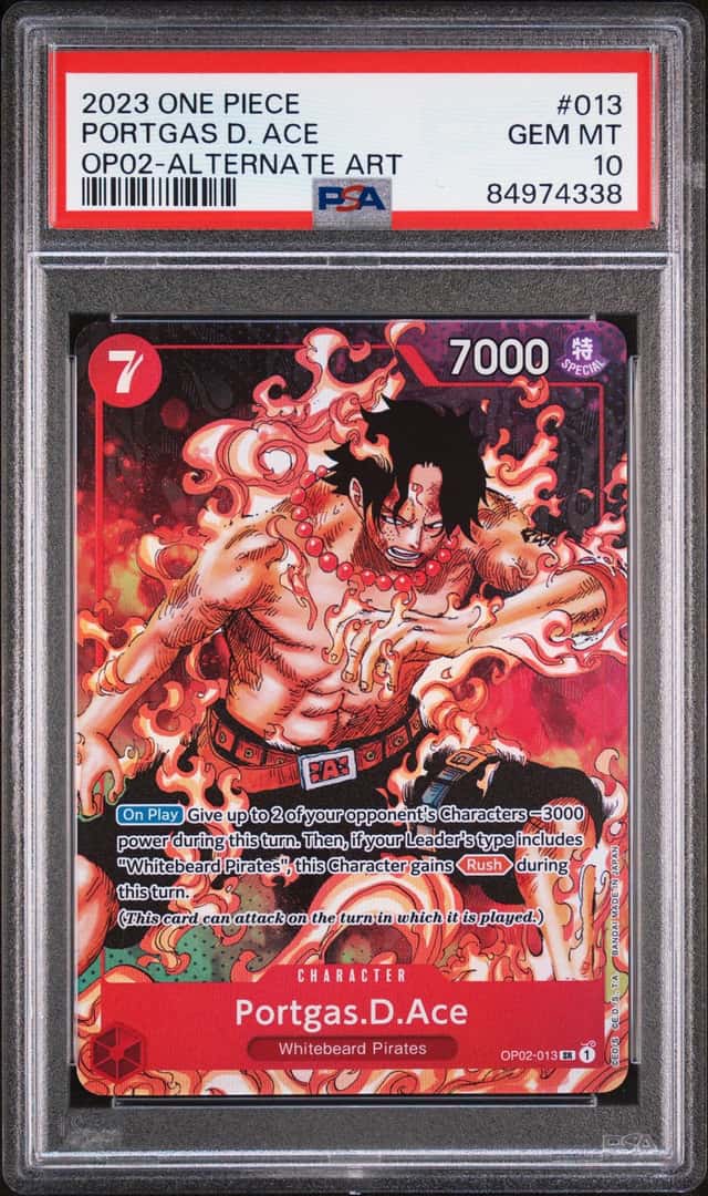 Portgas D. Ace Alternate Art One Piece 2023 OP02-013 PSA 10
