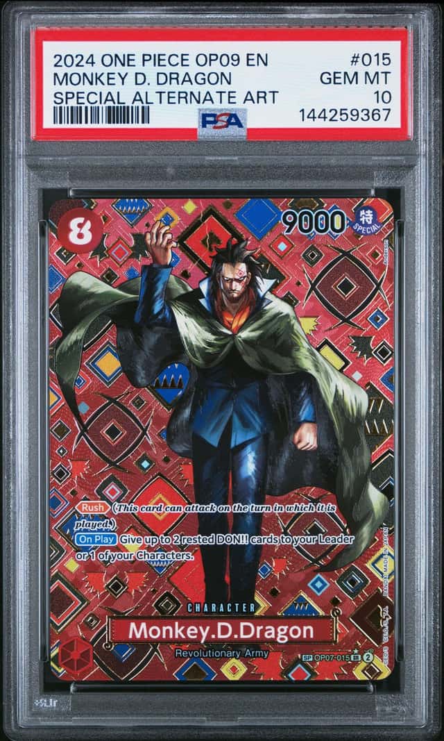 2024 One Piece MONKEY.D.DRAGON #OP07-015 Special Alt Art Super Rare PSA 10 (B)