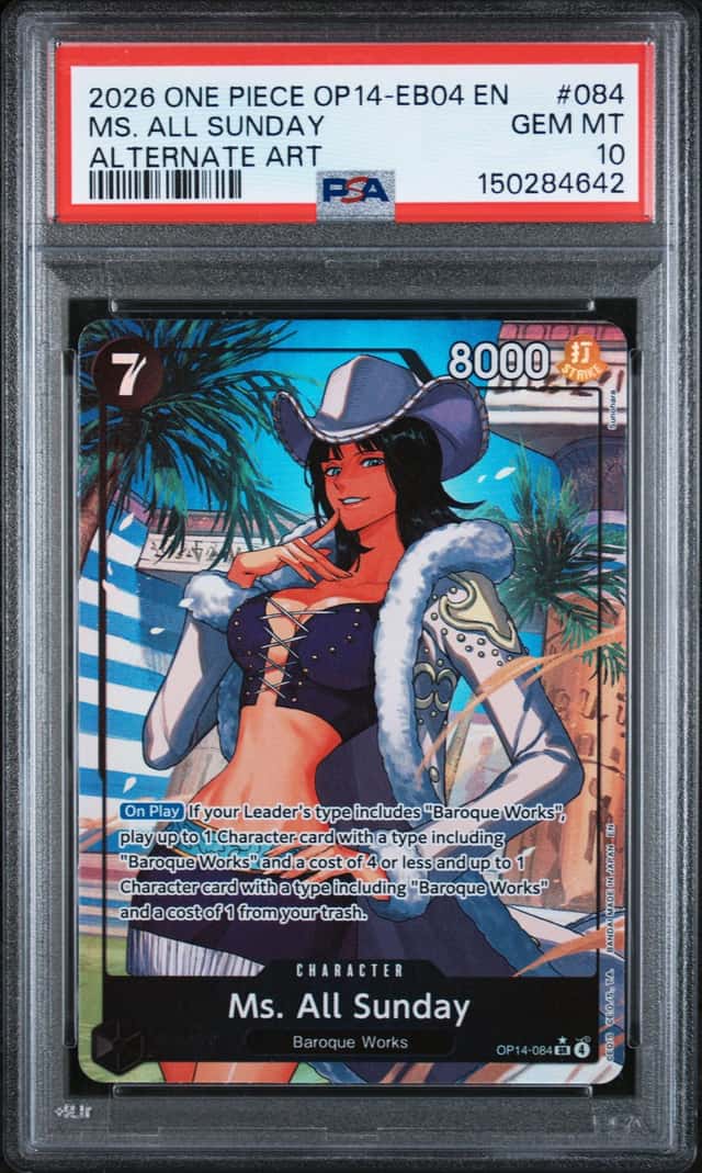 2026 One Piece The Time of Battle Ms. All Sunday Alt Art #OP14-084 PSA 10