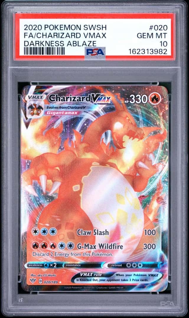2020 POKEMON SWORD & SHIELD DARKNESS ABLAZE #020 FULL ART/CHARIZARD VMAX PSA 10