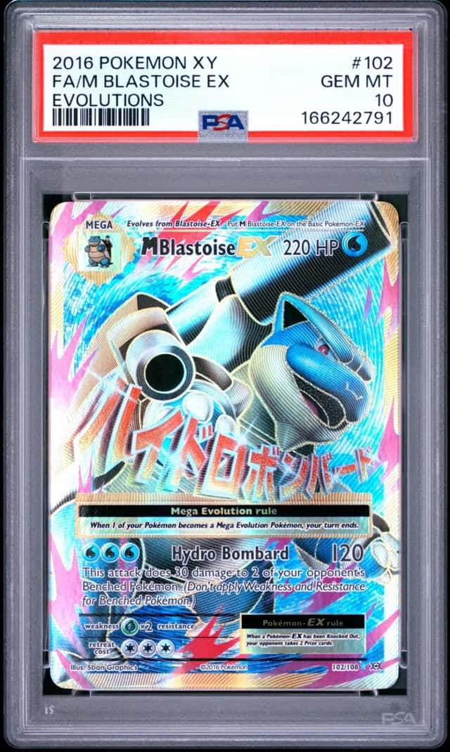2016 POKEMON XY EVOLUTIONS #102 FULL ART/M BLASTOISE EX PSA 10