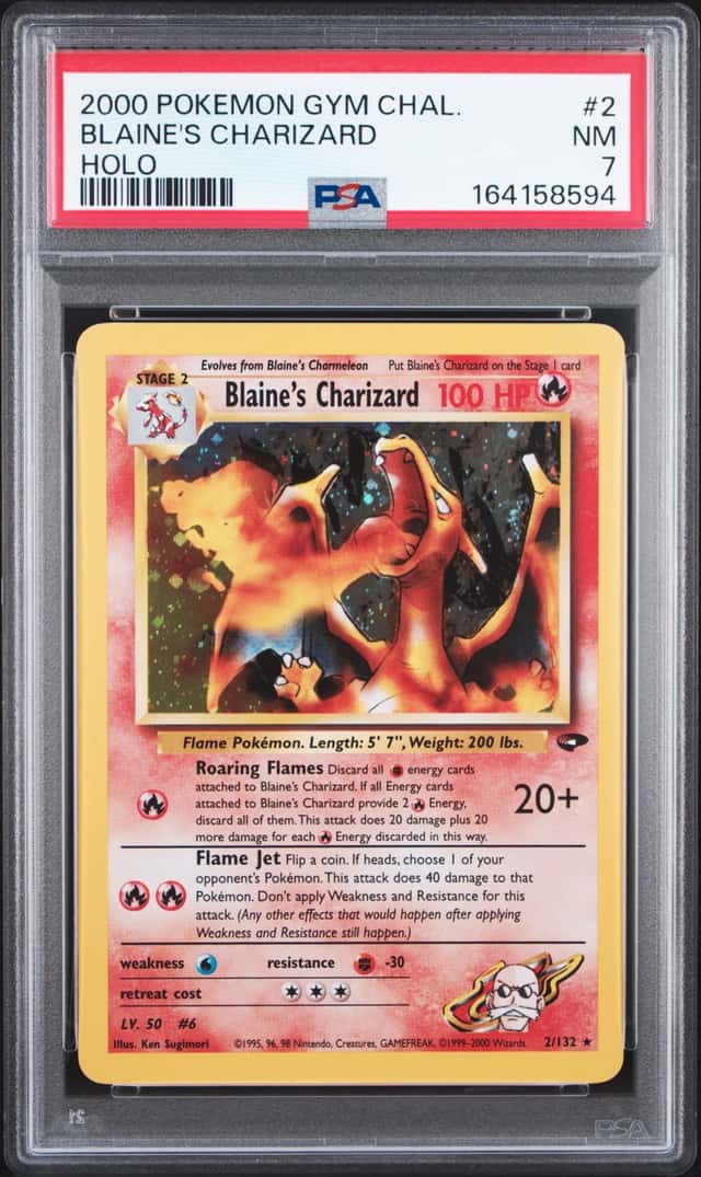 2000 Pokemon Gym Challenge #2 Blaine's Charizard Holo PSA 7 NM