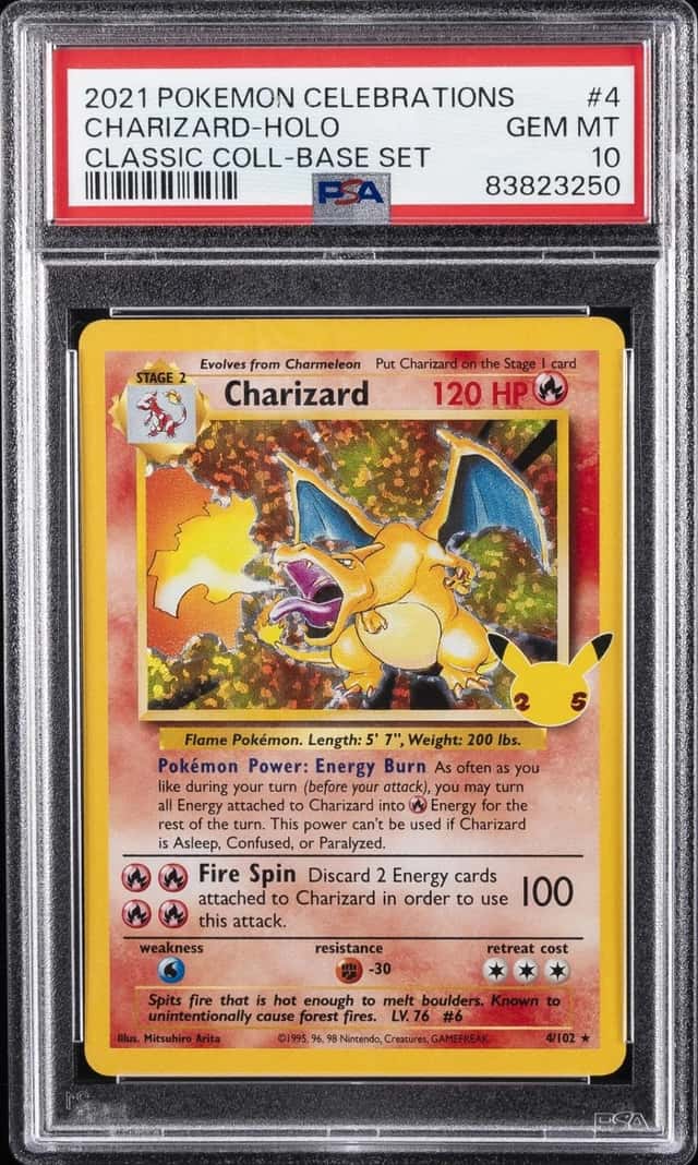 2021 POKEMON CELEBRATIONS CLASSIC COLLECTION #4 CHARIZARD-HOLO PSA 10